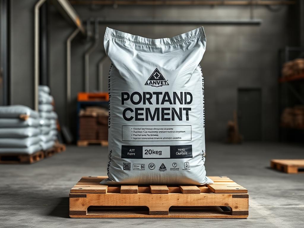 Sac de ciment Portland de 20 kg pe palet